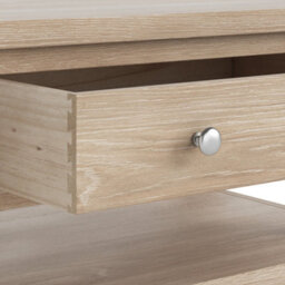 Farro Washed Oak 85Cm Large Coffee Table With Drawer And Shelf - By Roseland Furniture - thumbnail 5