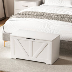 Wyld Haus Kamari 100L White Wood-Effect Storage Chest With Safety Hinge - Matt Finish - thumbnail 9