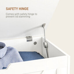 Wyld Haus Kamari 100L White Wood-Effect Storage Chest With Safety Hinge - Matt Finish - thumbnail 5