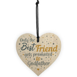Red Ocean Red Ocean Godfather Friendship Best Friend Gift Christening Handmade Wooden Hanging Heart Gift Chic Plaque Sign - thumbnail 5