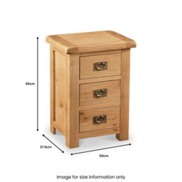 Zelah Oak Wide Bedside Table Fully Assembled - By Roseland Furniture - thumbnail 3