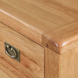Zelah Oak Wide Bedside Table Fully Assembled - By Roseland Furniture - thumbnail 2