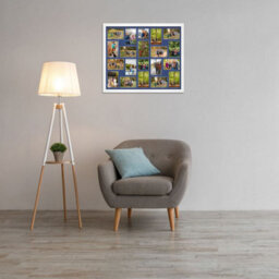 AK Frames 80X70Cm White Modern Multi Photo Frame With Blue Mount - Holds 20 Apertures (18X) 6X4, (2X) 4X4 Photos - thumbnail 3
