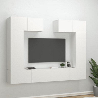 Berkfield 6 Piece Tv Cabinet Set White Engineered Wood - image 1