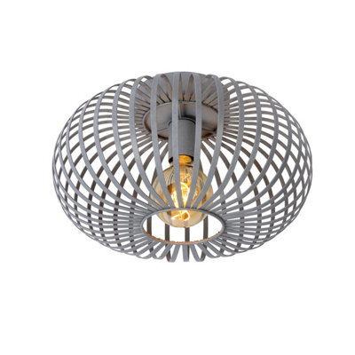 Lucide Manuela Vintage Flush Ceiling Light 39.5Cm- 1Xe27 - Grey - image 1