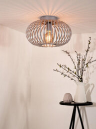 Lucide Manuela Vintage Flush Ceiling Light 39.5Cm- 1Xe27 - Grey - thumbnail 4
