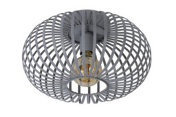 Lucide Manuela Vintage Flush Ceiling Light 39.5Cm- 1Xe27 - Grey - thumbnail 2