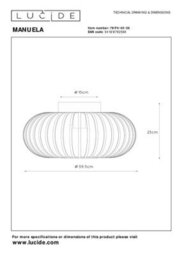 Lucide Manuela Vintage Flush Ceiling Light 39.5Cm- 1Xe27 - Grey - thumbnail 7