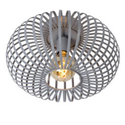 Lucide Manuela Vintage Flush Ceiling Light 39.5Cm- 1Xe27 - Grey - thumbnail 5