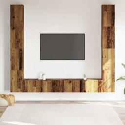 Berkfield Wall Mounted Tv Cabinets 6 Pcs Old Wood Engineered Wood - thumbnail 3