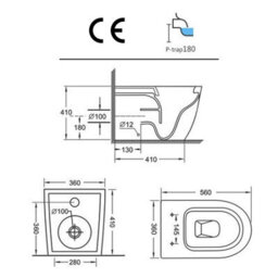 Royal Bathrooms 1100mm Indigo Grey Gloss 2 Doors Furniture Pack With Mid Edge Basin & Slim Elva Back To Wall Toilet - thumbnail 7