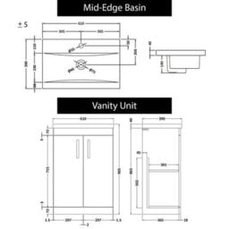 Royal Bathrooms 1100mm Indigo Grey Gloss 2 Doors Furniture Pack With Mid Edge Basin & Slim Elva Back To Wall Toilet - thumbnail 5
