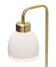 Lighting Supermarket Arch Antique Brass Vintage Industrial Table Lamp With St Tropez Glass Shade - thumbnail 3