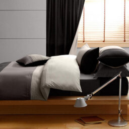 Catherine Lansfield Synergy Black Duvet Cover & Fitted Sheet Set - Single Bed