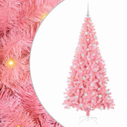 Vidaxl Christmas Tree With 300 Leds With Stand Pink 180 Cm Pvc - thumbnail 2
