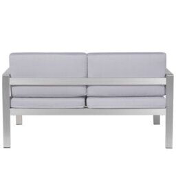 Beliani Garden Lounge Set With Table 4 Seater Salerno Metal Light Grey - thumbnail 6
