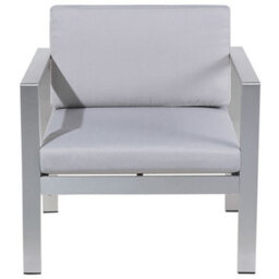 Beliani Garden Lounge Set With Table 4 Seater Salerno Metal Light Grey - thumbnail 9