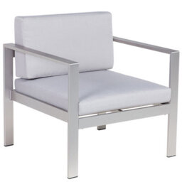 Beliani Garden Lounge Set With Table 4 Seater Salerno Metal Light Grey - thumbnail 8