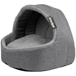 Proudpet Soft Fleece Cat Igloo Bed - Grey - thumbnail 2