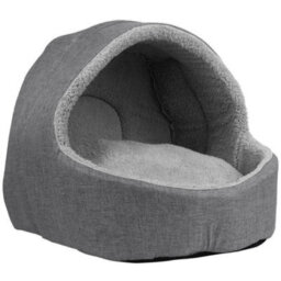 Proudpet Soft Fleece Cat Igloo Bed - Grey