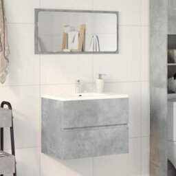 Berkfield Durable Bathroom Cabinet Concrete Grey 60X38.5X45 Cm Engineered Wood - thumbnail 3