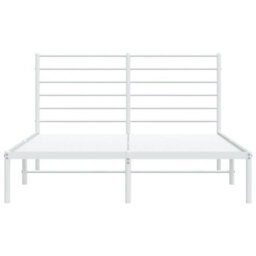 Vidaxl Metal Bed Frame Without Mattress With Headboard White 120X190Cm - thumbnail 6