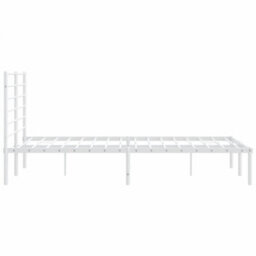 Vidaxl Metal Bed Frame Without Mattress With Headboard White 120X190Cm - thumbnail 7