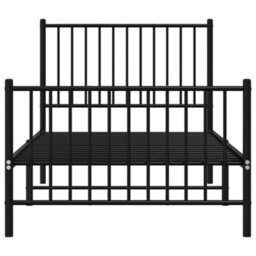 Berkfield Metal Bed Frame With Headboard And Footboard Black 90X190 Cm 3Ft Single - thumbnail 5