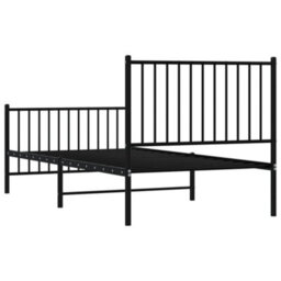 Berkfield Metal Bed Frame With Headboard And Footboard Black 90X190 Cm 3Ft Single - thumbnail 7