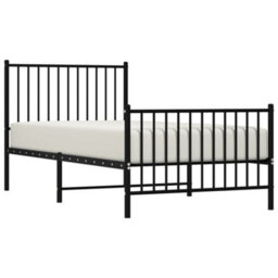 Berkfield Metal Bed Frame With Headboard And Footboard Black 90X190 Cm 3Ft Single - thumbnail 3