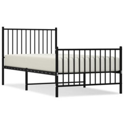 Berkfield Metal Bed Frame With Headboard And Footboard Black 90X190 Cm 3Ft Single - thumbnail 2