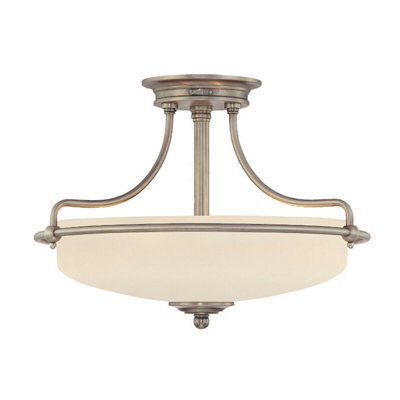 Elegant 3 Bulb Semi Flush Mount Light In Polished Chrome With Led E27 Fittings