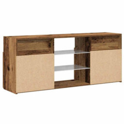 Berkfield Modern Tv Cabinet With Led Lights Old Wood 120X30X50 Cm Engineered Wood - thumbnail 9