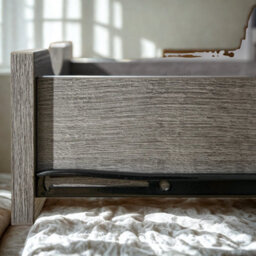 Industrial Bedside Table Nightstand With 2 Drawers And Shelf Greige - thumbnail 2