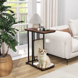Side Table Modern Cat Tree & End Table Removable Cushion C-Shaped Cat - thumbnail 3