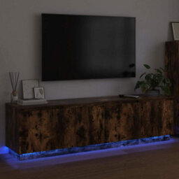 Berkfield Modern Tv Cabinet With Led Smoky Oak 180X38X49 Cm Engineered Wood - thumbnail 5