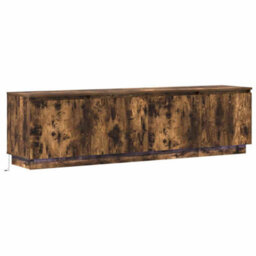 Berkfield Modern Tv Cabinet With Led Smoky Oak 180X38X49 Cm Engineered Wood - thumbnail 1