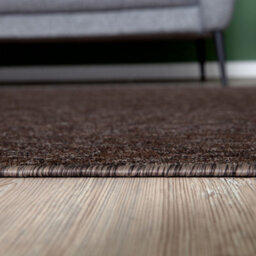 The Rugs Solid Design Low Pile Living Room Rugs In Brown Flex Collection 1000B - thumbnail 5