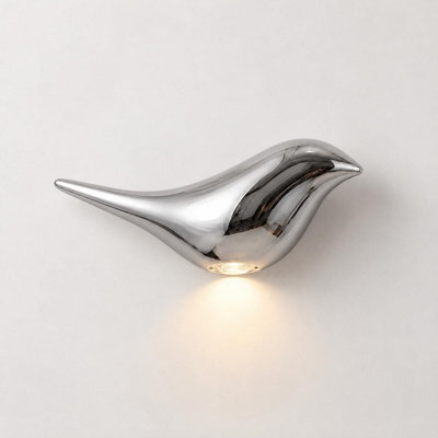 Amorly Silver Bird Wall Sconce, Rechargeable Motion Sensor Wireless Wall Light, For Bedroom, Hallway, Stairway, Entryway (Left Facing) - image 1