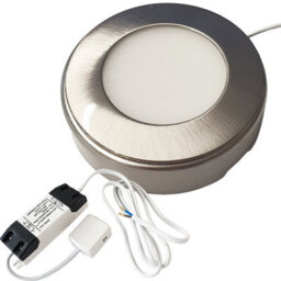 Brushed Nickel Round Led Under Cabinet Lights With Driver Kit - Natural White 4000K - thumbnail 2