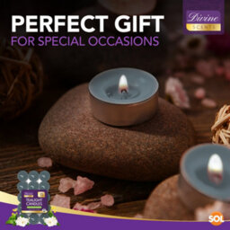 SOL 15Pk Mountain Spring Tea Lights - Scented Tea Lights - Tea Light Candle - Scented Tealight Candles - Blue Tea Lights - thumbnail 4