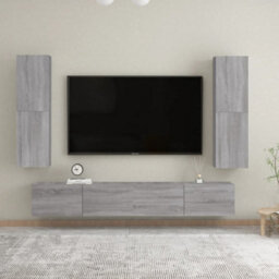 Berkfield Classic Wall-Mounted Tv Cabinet Grey Sonoma 30.5X30X110 Cm - thumbnail 6
