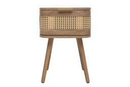 Rattan Bedside Cabinet 1 Drawer Brown Oak Birlea Sark Nightstand Side Table - thumbnail 6