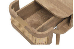 Rattan Bedside Cabinet 1 Drawer Brown Oak Birlea Sark Nightstand Side Table - thumbnail 8