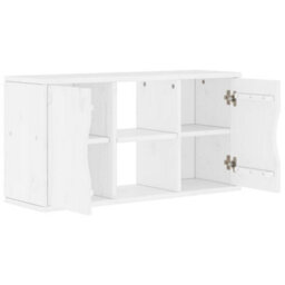 Berkfield Tv Cabinet Odda White 79X24X40 Cm Solid Wood Pine - thumbnail 5