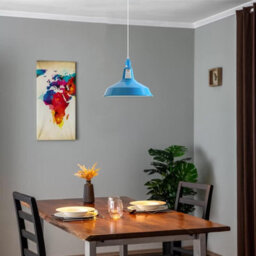 Ledsone Vintage Industrial Pendant Light E27 Barn Slotted Blue For Living Room Kitchen Restaurant Cafe Ceiling - thumbnail 3