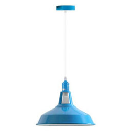 Ledsone Vintage Industrial Pendant Light E27 Barn Slotted Blue For Living Room Kitchen Restaurant Cafe Ceiling - thumbnail 1