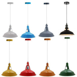 Ledsone Vintage Industrial Pendant Light E27 Barn Slotted Blue For Living Room Kitchen Restaurant Cafe Ceiling - thumbnail 8