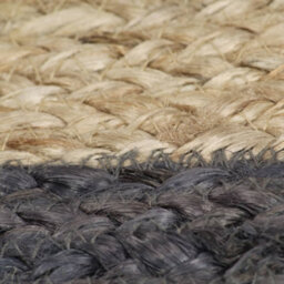 Berkfield Durable Handmade Rug Jute With Dark Grey Border 120 Cm - thumbnail 5