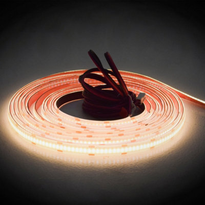 Bubly Bathrooms Ip65 Flexible Warm White Cob Led Strip Light 3M Reel With 3M Vhb Adhesive Tape For Diy Projects